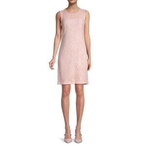 NWT $ 119.50 KARL LAGERFELD PARIS SHEATH LACE PINK DRESS SZ 14